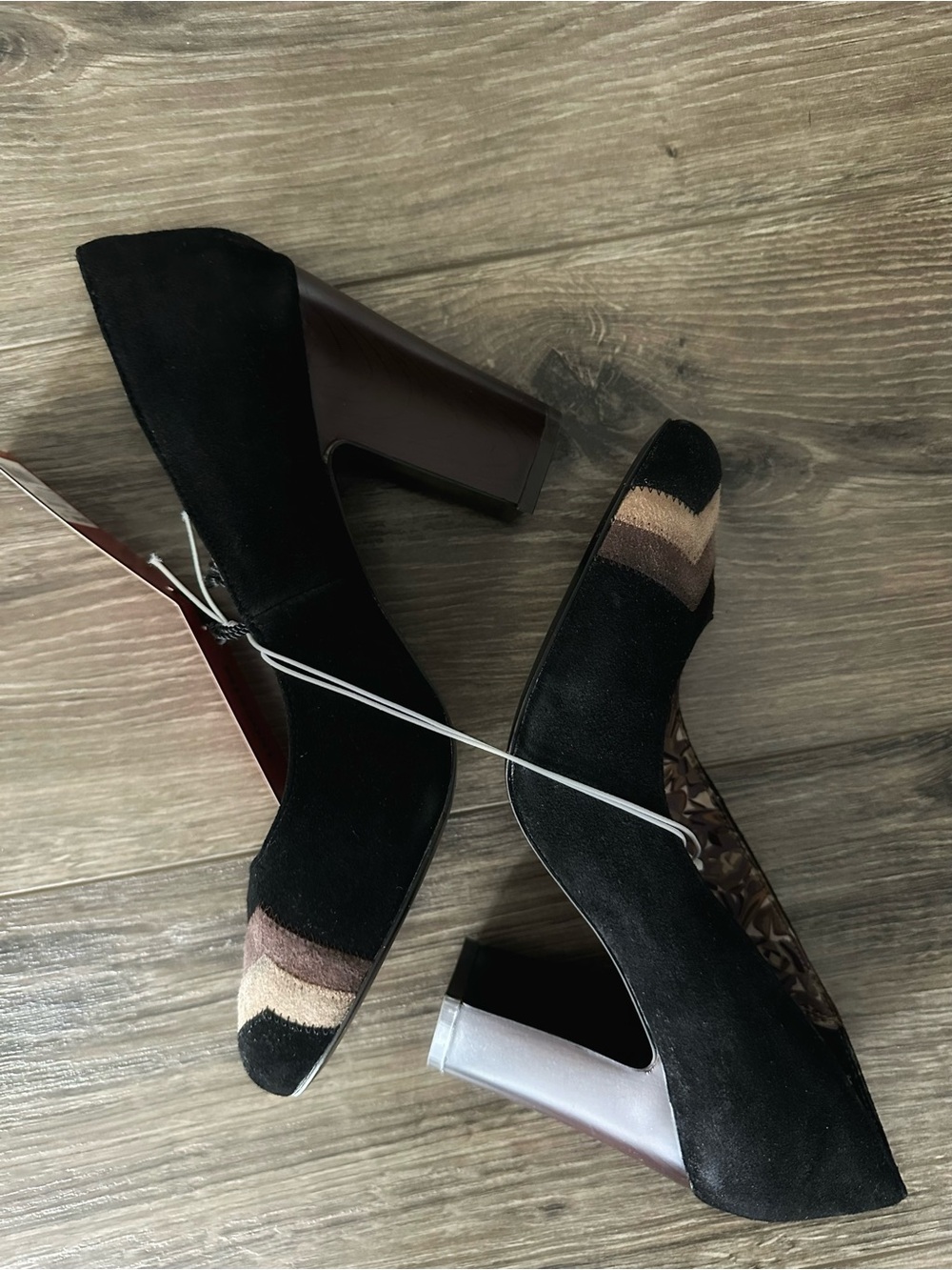 NWT Missoni For Target Limited Edition Black Suede Pumps with Brown Chevron - Picture 2 of 7